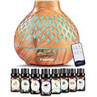 Vsadey Difusor de Aceite Esencial 400ml con 8 Top Aceites Esenciales- Difusor de Aromaterapia con Humidificador…
